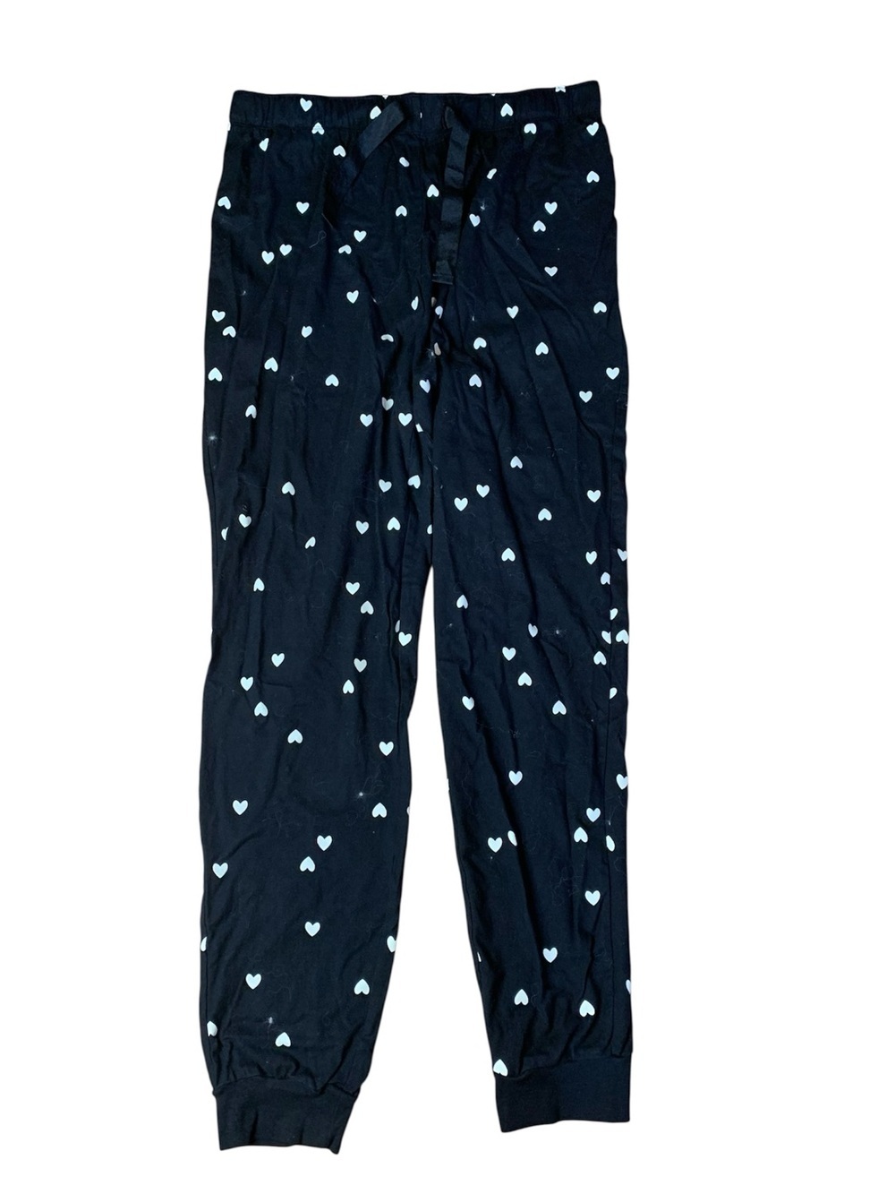Reitmans Black Heart Print Jogger Pajama Pants - Size M